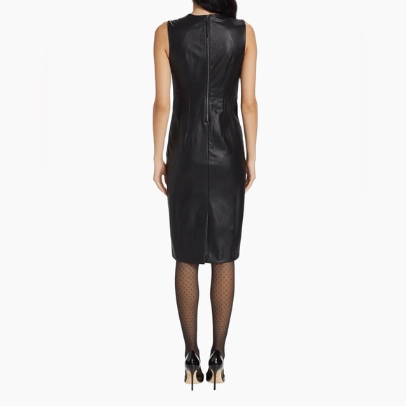 NWT Spanx‎ Faux Leather Sheath Dress Black Sleeveless Medium - Picture 4 of 11